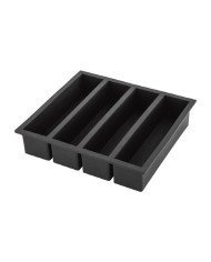 ICE CUBE MOULD 4 INDENTS COLLINS SHAPE 13X3X3CM BLACK SILICON