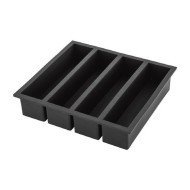 ICE CUBE MOULD 4 INDENTS COLLINS SHAPE 13X3X3CM BLACK SILICON