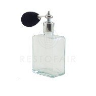 FINE MIST SPRAY BOTTLE 10CL BULB SPRAY SQUARE GLASS