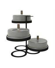 AFTERNOON TEA STAND 3-TIERS DARK SILVER/BLACK