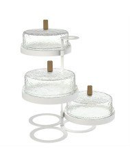 AFTERNOON TEA STAND 3-TIERS CLEAR/WHITE