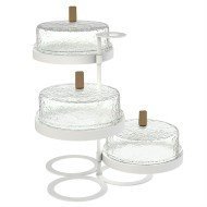 AFTERNOON TEA STAND 3-TIERS CLEAR/WHITE