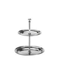 PETIT FOUR STAND 2-TIER L14.3 X H19.7CM STAINLESS STEEL