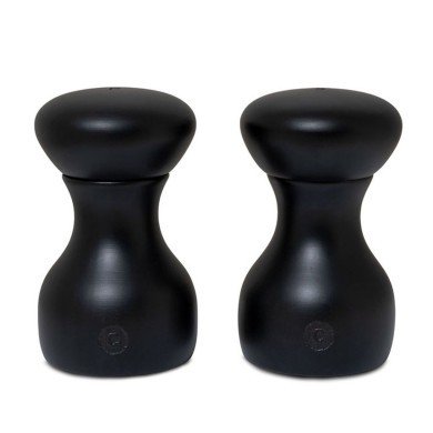 LYON BLACK SET OF 2 MILLS H9.6CM SALT AND PEPPER BEECHWOOD  