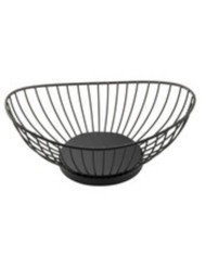 PARISIAN OVAL WIRE BASKET BLACK L22.86XW15.24XH8.89CM METAL OVAL  