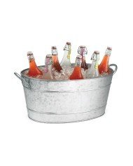 GALVANIZED BEVERAGE TUB OVAL 5.5 GALLON L58 X W37 X H24CM 