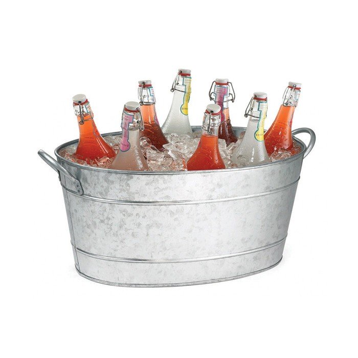 GALVANIZED BEVERAGE TUB OVAL 5.5 GALLON L58 X W37 X H24CM 