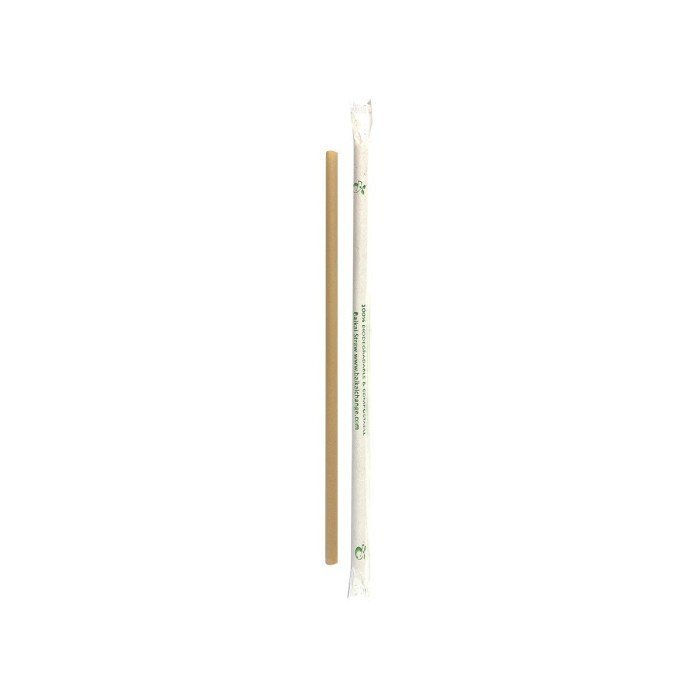 SOFT DRINK STRAW WRAPPED BEIGE D0.6XL21CM BIODEGRADABLE PACK OF 400