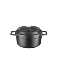 CASSEROLE TRENDY ROUND BLACK MATT Ø20CM CAST IRON