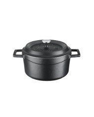 CASSEROLE TRENDY ROUND BLACK MATT Ø24CM CAST IRON