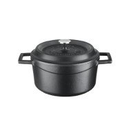 CASSEROLE TRENDY ROUND BLACK MATT Ø24CM CAST IRON