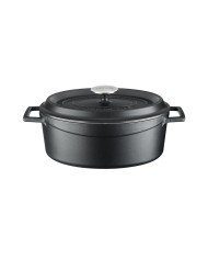 CASSEROLE TRENDY OVAL BLACK MATT Ø29CM CAST IRON