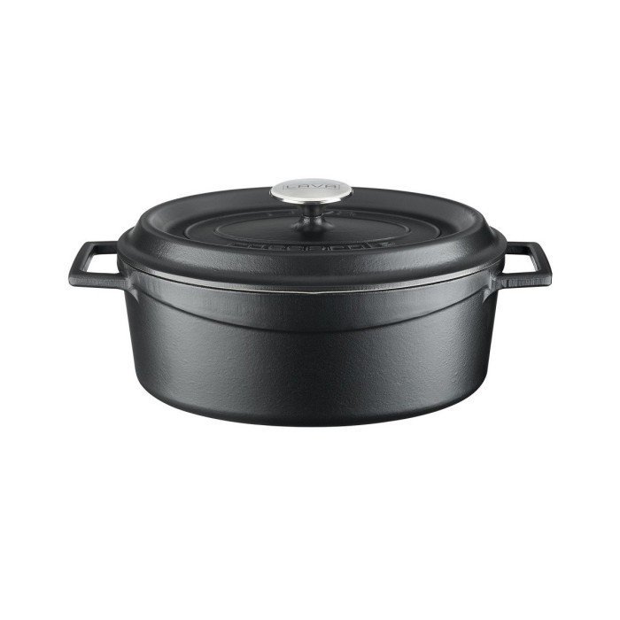 CASSEROLE TRENDY OVAL BLACK MATT Ø29CM CAST IRON