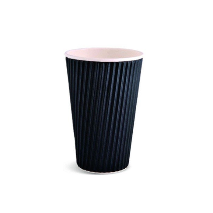 HOT CUP SINGLE WALL PACK OF 15 BLACK 47.3CL CORRUGATED PAPER