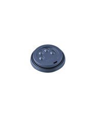 BUTTON LID BLACK SUIT VEE CUPS PACK OF 15 23.7CL