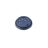 BUTTON LID BLACK SUIT VEE CUPS PACK OF 15 23.7CL