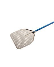 PIZZA OVEN PEEL 33X33CM PERFORATED ALUMINIUM HANDLE 60CM GI METAL