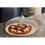 PIZZA OVEN PEEL 33X33CM PERFORATED ALUMINIUM HANDLE 60CM GI METAL