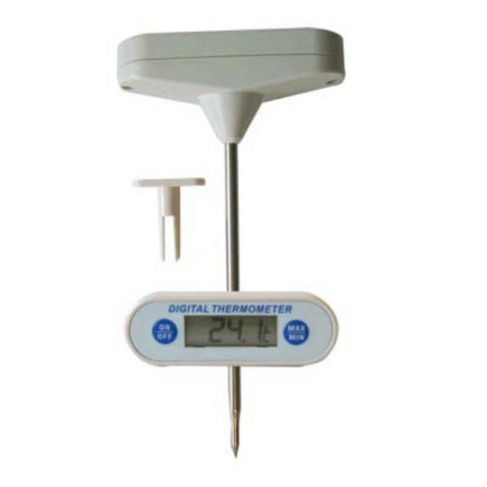 DIGITAL THERMOMETER T-BAR WHITE -50/+200°C PROBE L12.5CM D5MM WATER RESISTANT