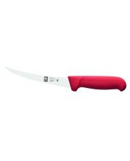 Boning knife with curved back 15 cm stainless steel polypropylene (pp) red coloured