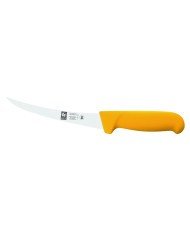 Boning knife with curved back 15 cm stainless steel polypropylene (pp) yellow coloured