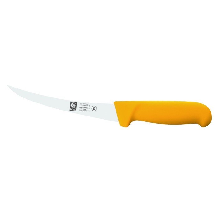 Boning knife with curved back 15 cm stainless steel polypropylene (pp) yellow coloured