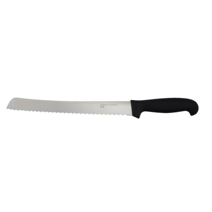 Bread knife 25 cm stainless steel polypropylene (pp) black serrated Pro.cooker