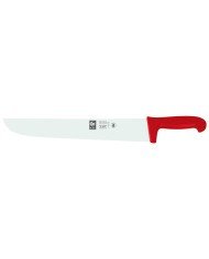 Butcher's knife/ wide blade 20 cm stainless steel polypropylene (pp) red coloured