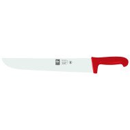 Butcher's knife/ wide blade 26 cm stainless steel polypropylene (pp) red coloured