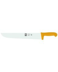 Butcher's knife/ wide blade 20 cm stainless steel polypropylene (pp) yellow coloured