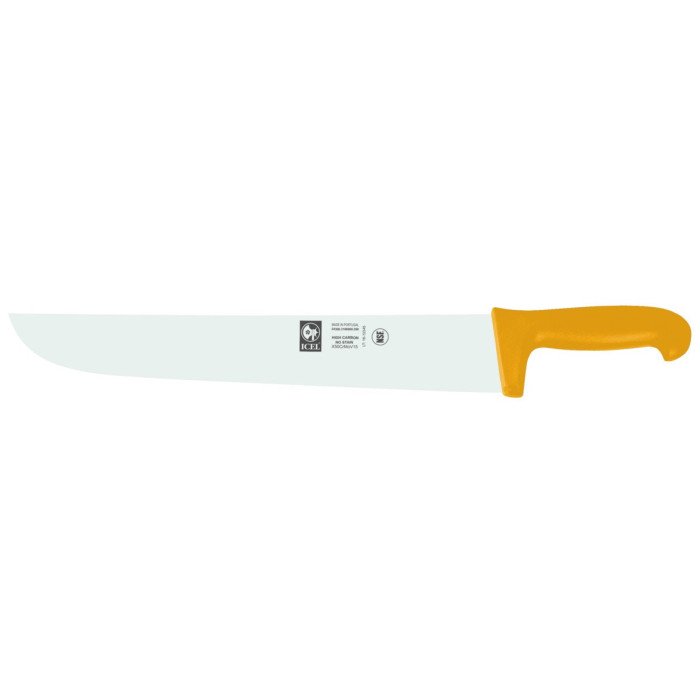 Butcher's knife/ wide blade 26 cm stainless steel polypropylene (pp) yellow coloured