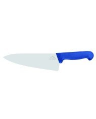 Chef's knife/ wide blade 20 cm stainless steel polypropylene (pp) blue coloured Pro.cooker