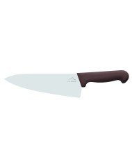 Chef's knife/ wide blade 20 cm stainless steel polypropylene (pp) brown coloured Pro.cooker