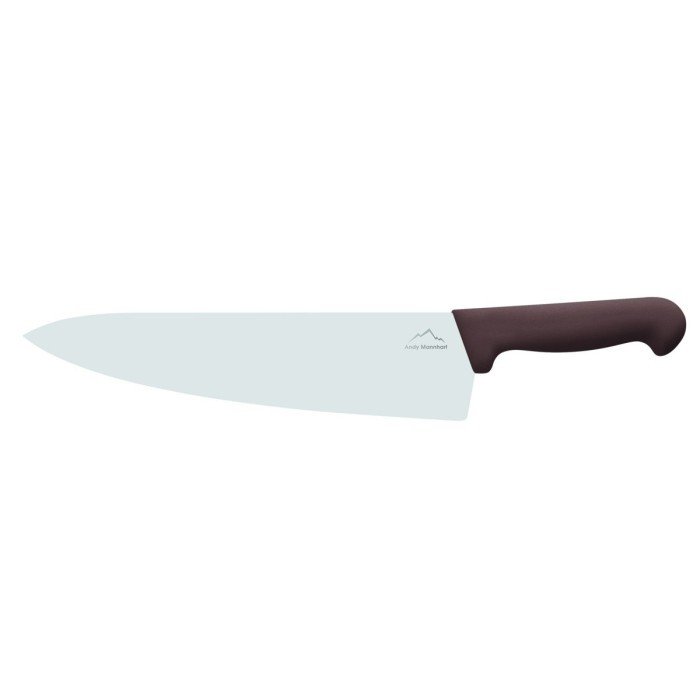 Chef's knife/ wide blade 26 cm stainless steel polypropylene (pp) brown coloured Pro.cooker