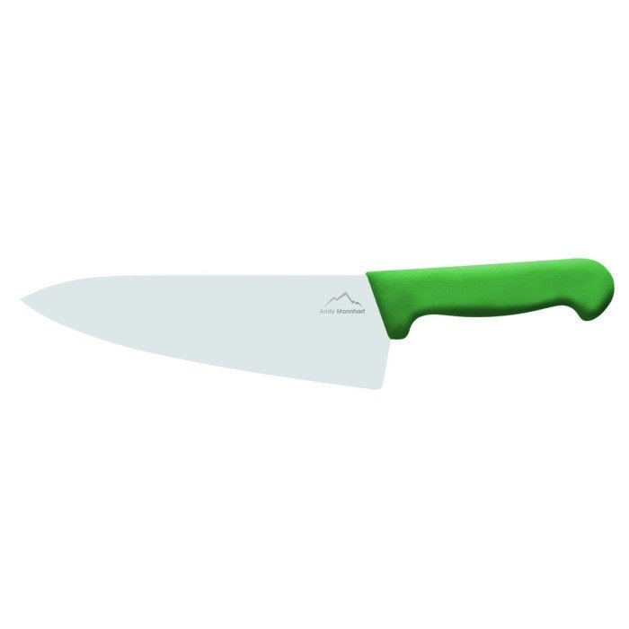 Chef's knife/ wide blade 20 cm stainless steel polypropylene (pp) green coloured Pro.cooker