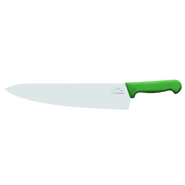 Chef's knife/ wide blade 30 cm stainless steel polypropylene (pp) green coloured Pro.cooker