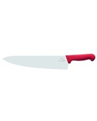 Chef's knife/ wide blade 30 cm stainless steel polypropylene (pp) red coloured Pro.cooker