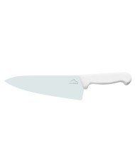 Chef's knife/ wide blade 20 cm stainless steel polypropylene (pp) white coloured Pro.cooker