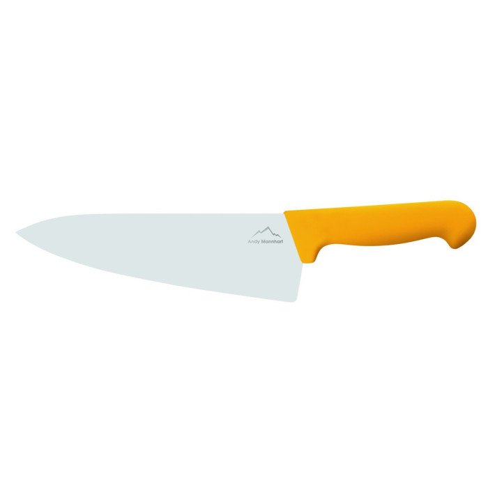 Chef's knife/ wide blade 20 cm stainless steel polypropylene (pp) yellow coloured Pro.cooker