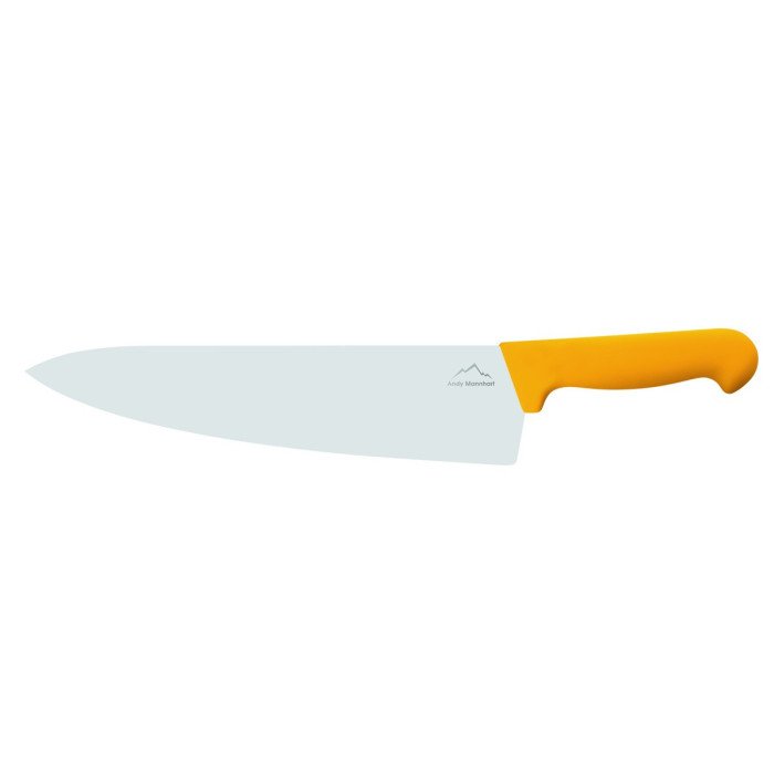 Chef's knife/ wide blade 26 cm stainless steel polypropylene (pp) yellow coloured Pro.cooker