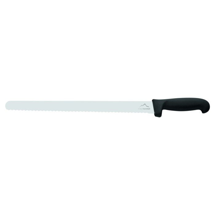 SLICING KNIFE WAVY BLADE BLACK L30CM NYLON HANDLE PC BY AM