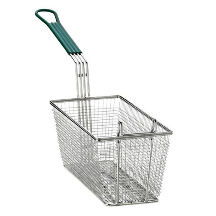 FRYER BASKET 34X16.5X15CM GREEN COOL-TO-TOUCH VINYL HANDLE