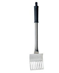 Cooking spatula 35 cm stainless steel not serrated open-work plastic Ustensile Collectivite Saint Romain