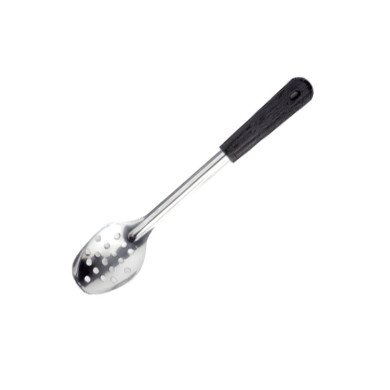 PERFORATED SERVICE SPOON WITH BLACK HANDLE L33CM SST