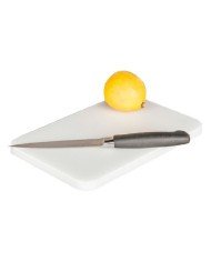 CUTTING BOARD 25X15X1.2CM WHITE POLYETHYLENE