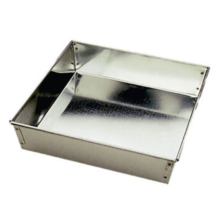 CAKE MOULD SQUARE L24 X W24 X H5CM TIN