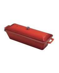 TERRINE WITH LID L26.5X8.5XH6CM RED CAST IRON