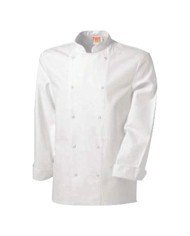 FULL SLEEVE CHEF JACKET WHITE SIZE S 65/35 POLYCOTTON CLASSIC PRO.COOKER