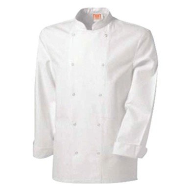 FULL SLEEVE CHEF JACKET WHITE SIZE S 65/35 POLYCOTTON CLASSIC PRO.COOKER