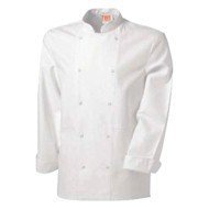 FULL SLEEVE CHEF JACKET WHITE SIZE M 65/35 POLYCOTTON CLASSIC PRO.COOKER